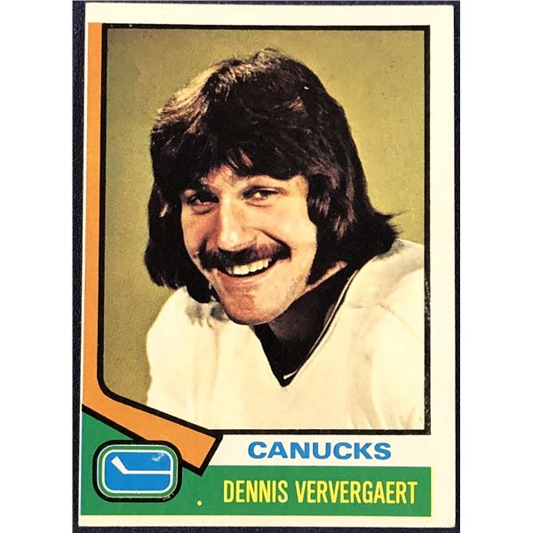 1974-75 TOPPS DENNIS VERVERGAERT ROOKIE CARD