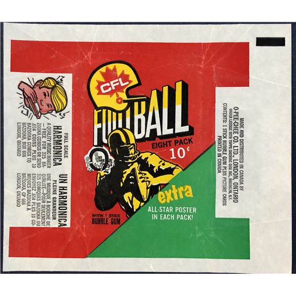 1971 O-PEE-CHEE CFL FOOTBALL WRAPPER