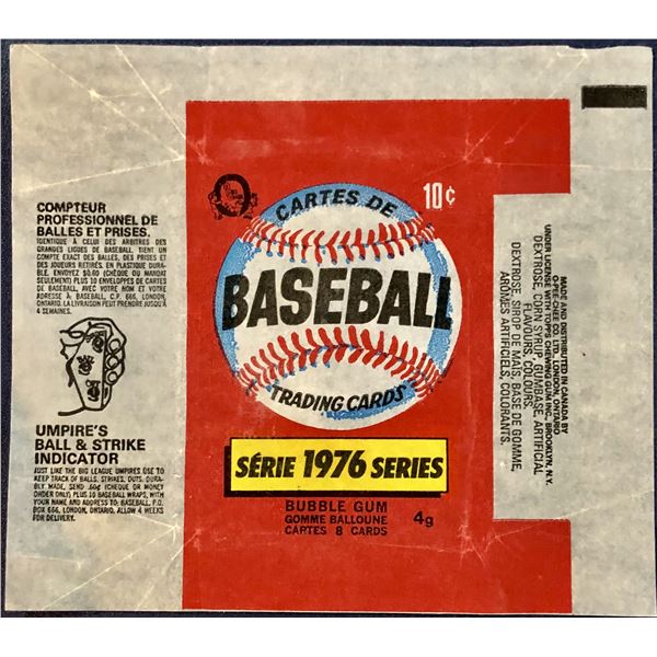 1976 O-PEE-CHEE BASEBALL WRAPPER