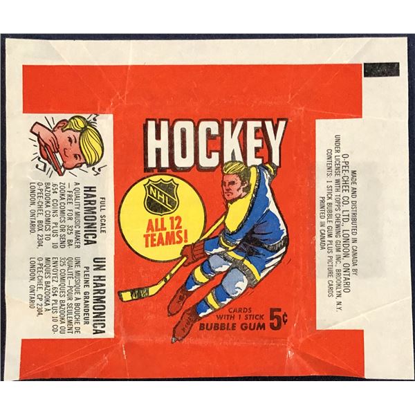 1968-69 O-PEE-CHEE NHL HOCKEY WRAPPER