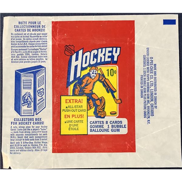 1972-73 O-PEE-CHEE NHL HOCKEY WRAPPER