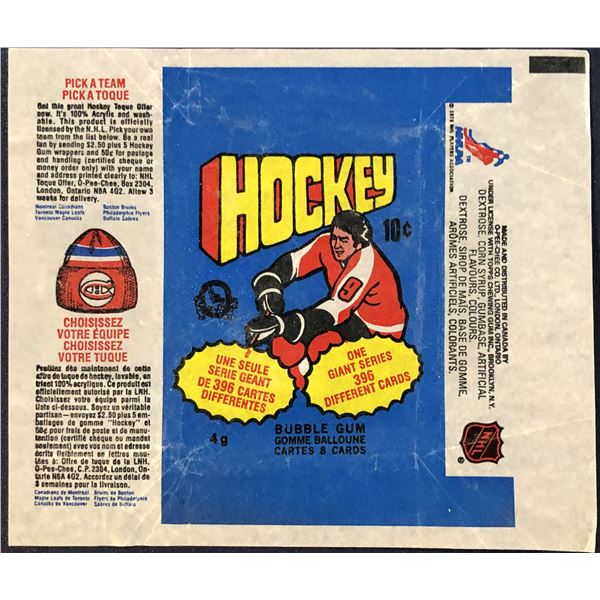 1976-77 O-PEE-CHEE NHL HOCKEY WRAPPER