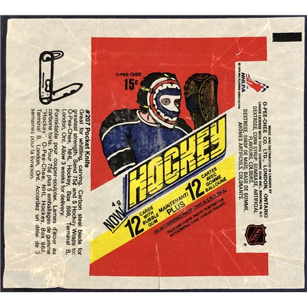 1977-78 O-PEE-CHEE NHL HOCKEY WRAPPER
