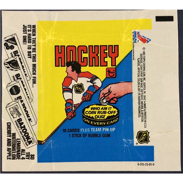 1980-81 TOPPS NHL HOCKEY WRAPPER