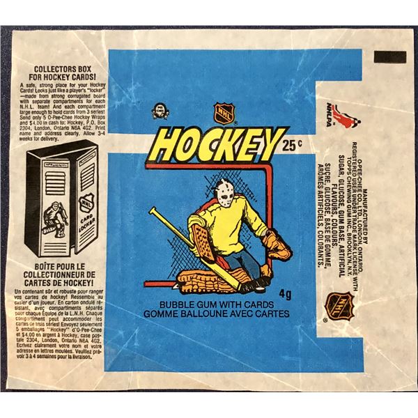 1982-83 O-PEE-CHEE NHL HOCKEY WRAPPER