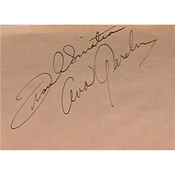Ava Gardner and Frank Sinatra signature slip
