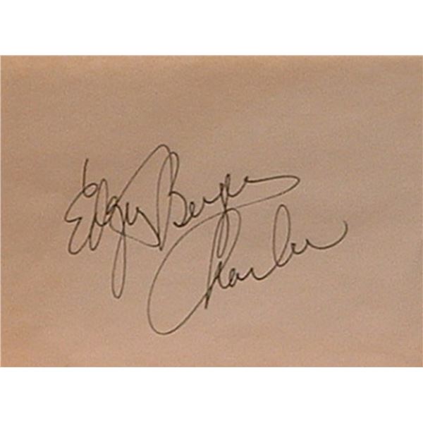 Ventriloquist Edgar Bergen signature slip