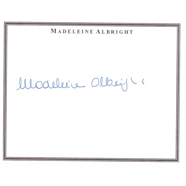 Secretary of State Madeleine Albright signature cut