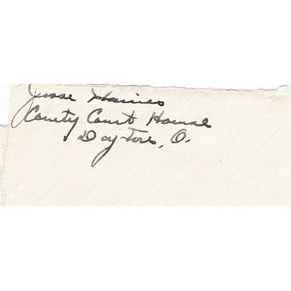 MLB star Jesse Haines signed envelope