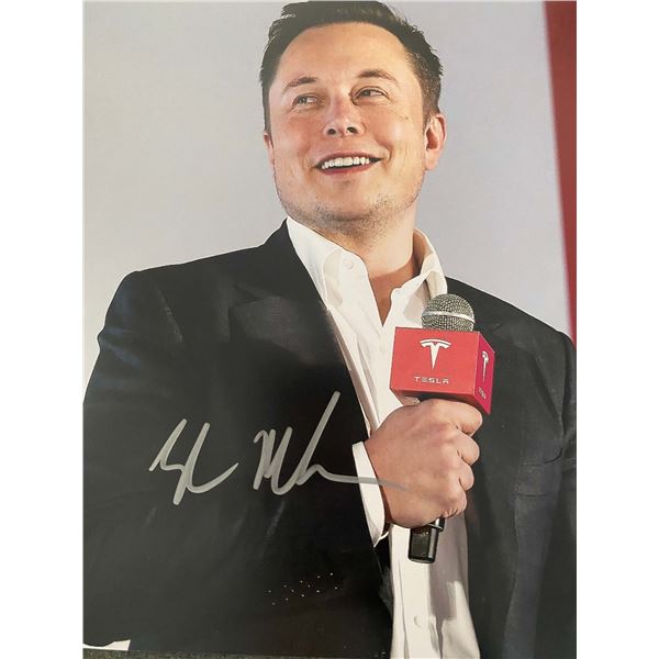 Tesla Elon Musk signed photo