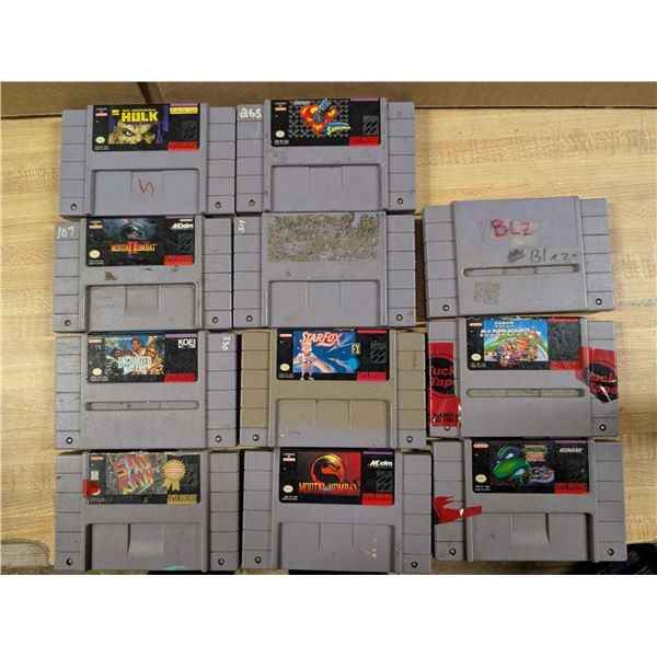 Lot of SNES Game Cartridges (Not Tested, Some Poor Condition)