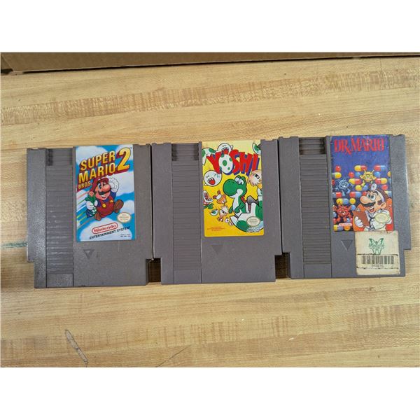 (3) NES Mario Games (YOSHI, Doctor Mario, Super Mario Bros. 2)