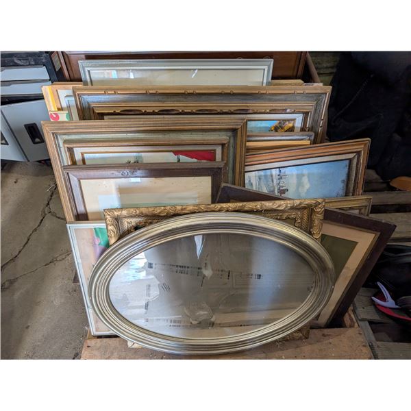 Pallet of Picture Frames, Framed Pictures, and etc.