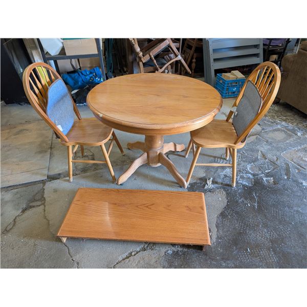 Wood (2) Chair Table Set Round 42" and 32"H