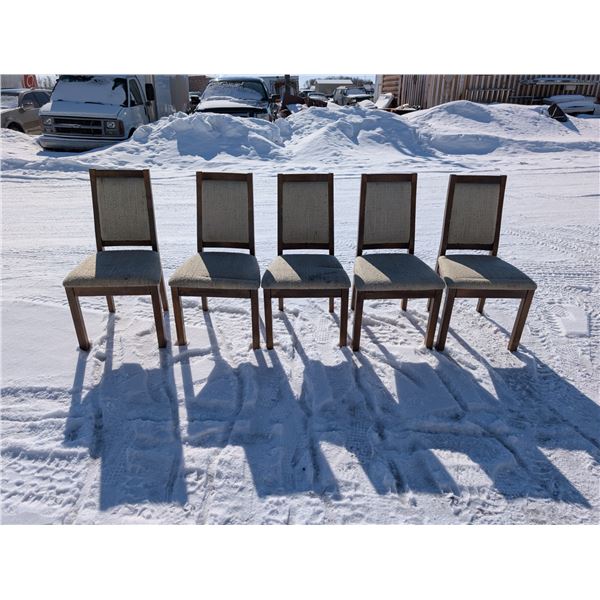 Set of 5 Wood/Cushion Chairs