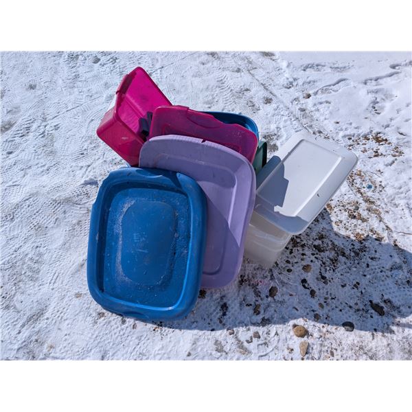 Lot of Misc. Storage Tubs, Misc. Tub Lids, and etc.
