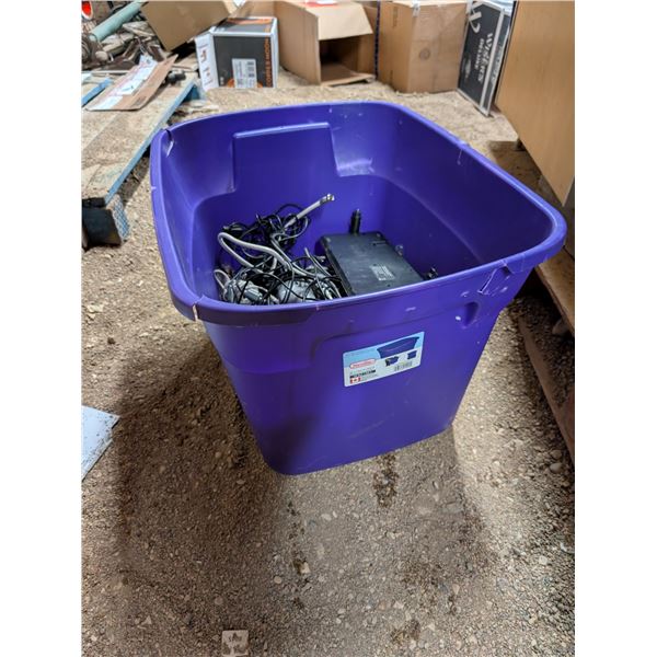 Storage Tub w/ Misc. Cords and Etc.