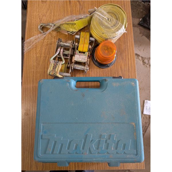 Lot of Straps and Empty Tool Case