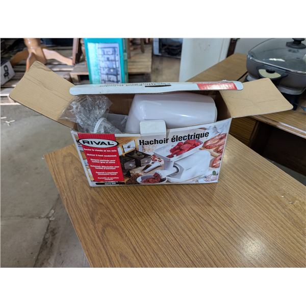 Rival Electric Meat Grinder w/ All Parts and Original Box (not tested)