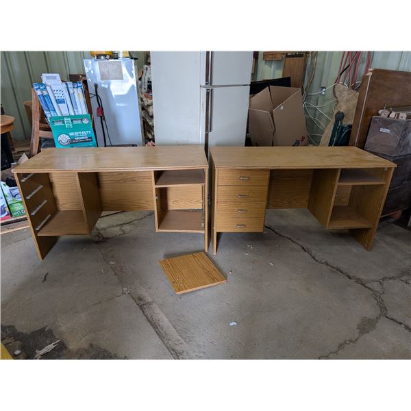 (2) Wooden Desks (1) Damaged on Back Corner 29"x51"x24"