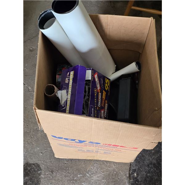 Bocx of isc items- posters and garbage bags