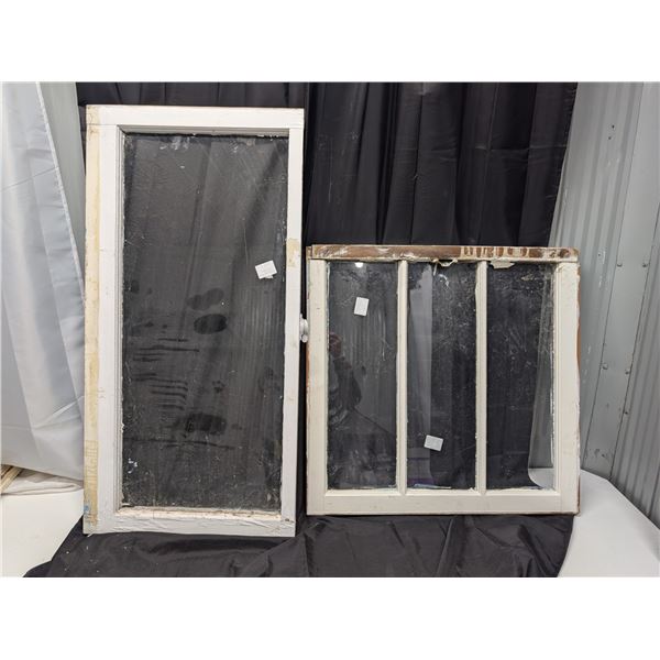(2) Windows 40"x20" and 27"x27" (Some Damage)