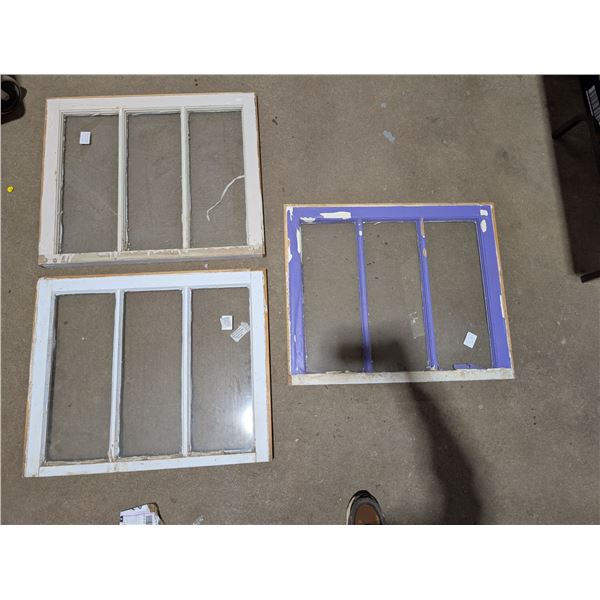 (3) 23"x28" Winodws (Some Damage)