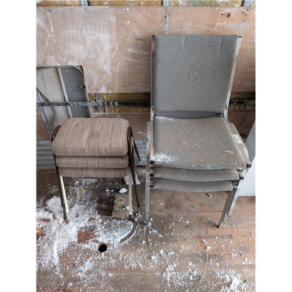 Set of (3) Stacking Chairs and (3) Stools