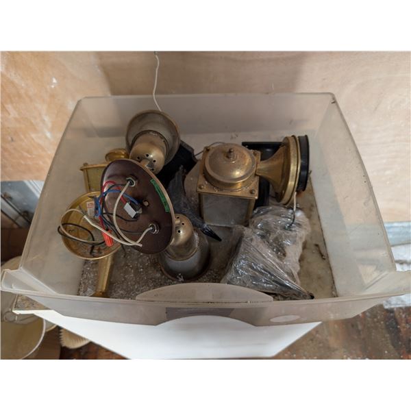 Lot of Vintage Brass Lights and etc.