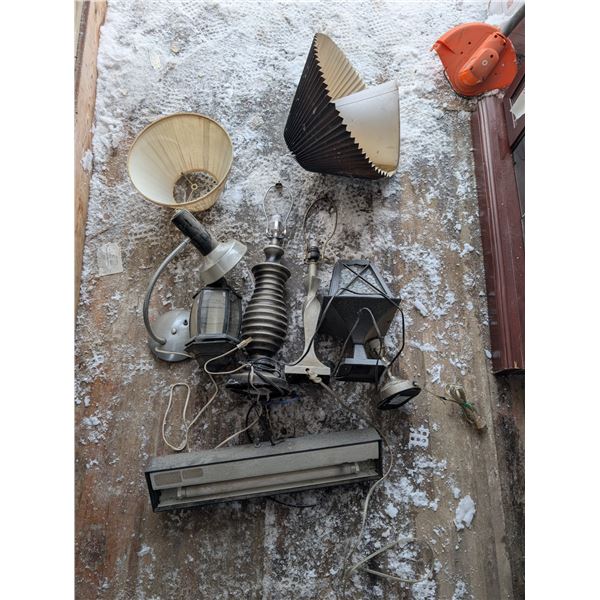Lot of Vintage Lamps and Shades (No Bulbs, Non tested)