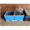 Image 1 : (2) Wood Carry Boxes w/ Vintage Glass Water Jug Made in Italy 6 Gal