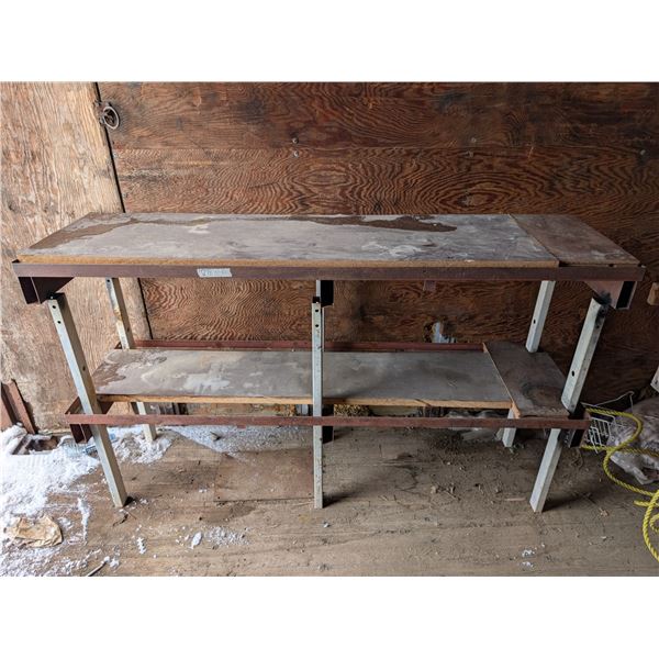 2 Tier Metal/Wood Handmade Storage Shelf (18"x41"x67")