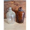 Image 1 : (2) Vintage Glass Jugs (1) Made in Canada Both Marked "D"