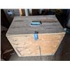 Image 1 : Wood Storage Box w/ Misc. Tool Items as Shown (18"x13"x20")
