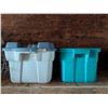 Image 1 : (2) Rubbermaid Storage Tubs w/ Misc.