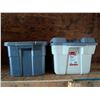Image 1 : (2) Rubbermaid Storage Tubs w/ Misc.