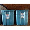 Image 1 : (2) Rubber Maid Storage tub  w/ Misc. (Some Damage on The Tub)