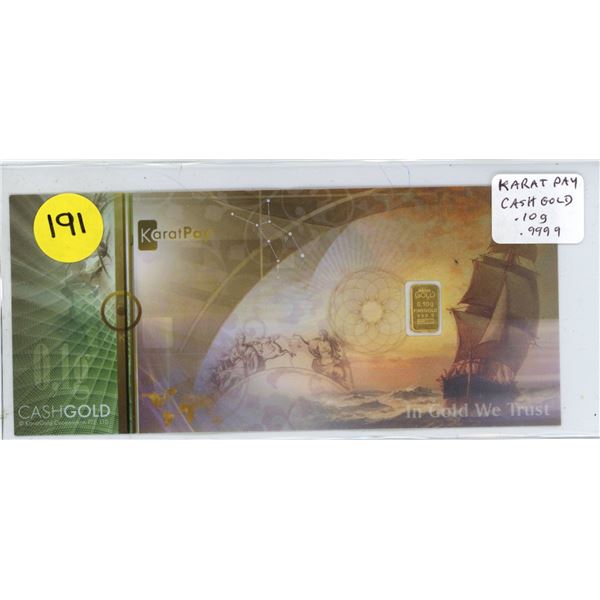 Karat Pay Cash Gold Bill .10g .9999