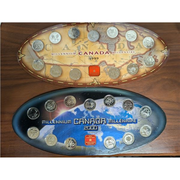(2) Royal Canadian Mint Millennium Canadian Sets from 1999-2000