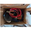 Image 1 : Box of Booster Cables, Misc. Cords, and etc.