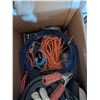 Image 2 : Box of Booster Cables, Misc. Cords, and etc.