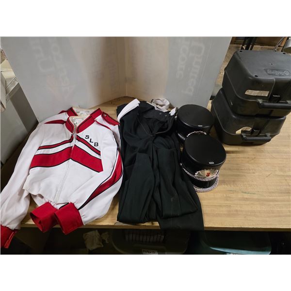 SLB Band uniforms- 2 shirts, 2 pants and 2 hats- sizes 36XS and 50R shirts and 32-36 pants