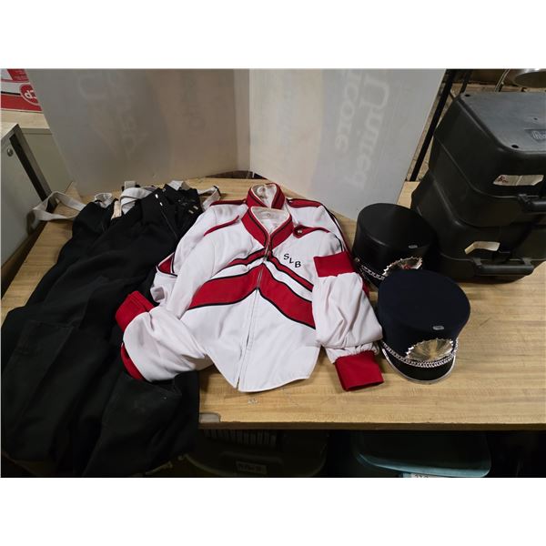 SLB Band uniforms- 2 shirts, 2 pants and 2 hats- sizes 38R and 38S shirts and 36-34, 30-38 pants