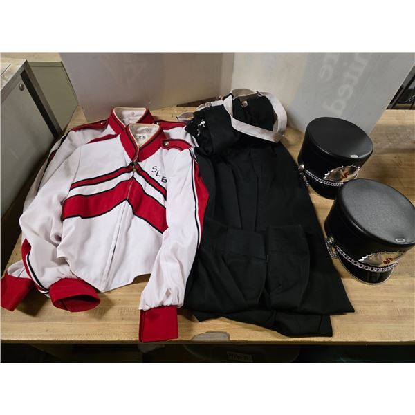 SLB Band uniforms- 2 shirts, 2 pants and 2 hats- sizes 42S and 38S shirts and 30-38, 32-40 pants