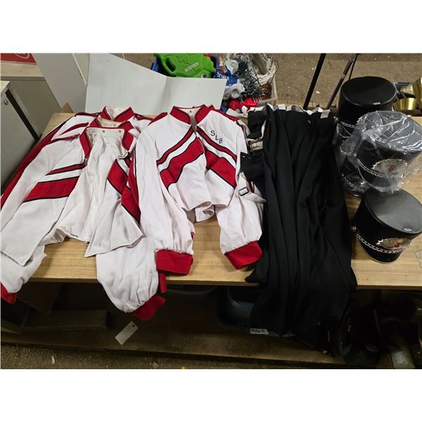 SLB Band uniforms - 5 shirts, 5 pants and 5 hats- sizes vary from small to large