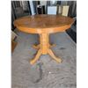 Image 1 : Wood Round Table w/ Leaf 42"x32"x68-40"