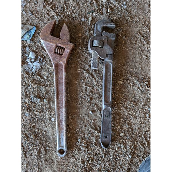Pipe Wrench and large Wrench