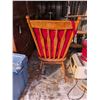 Image 3 : Wooden Rocking Chair w/ Red Cushion Seat