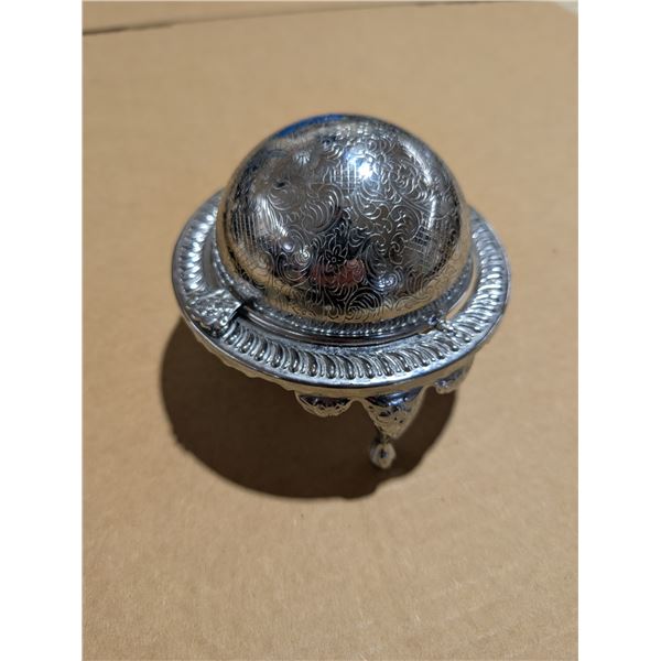 Made in England Round Top Silver Coloured Dish