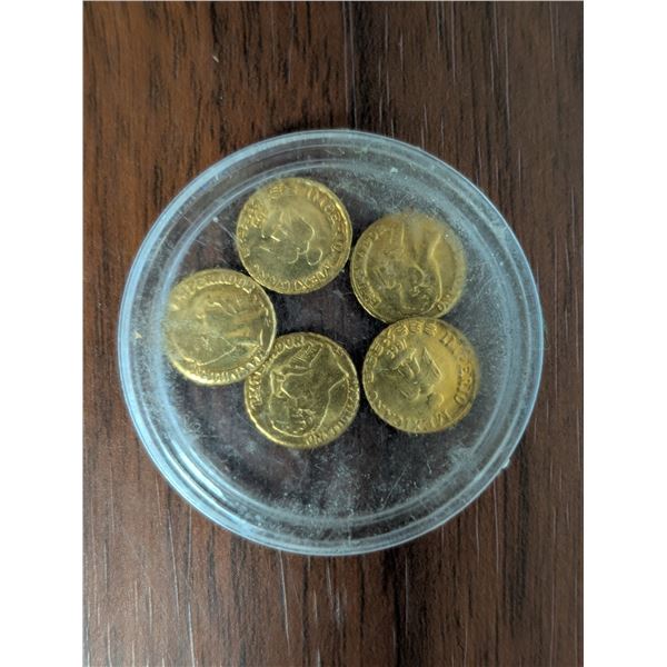 (5) Miniature Mexico Estate Coins
